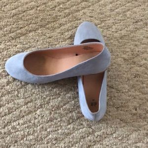 Blue suade flats